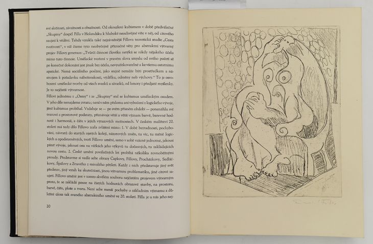 Žena spící v lenošce (cena za bibliografii č. 28 František Venera: Dílo Emila Filly, Brno, 1936, 8 originálních grafických listů, list je samostatně neprodejný) - 1