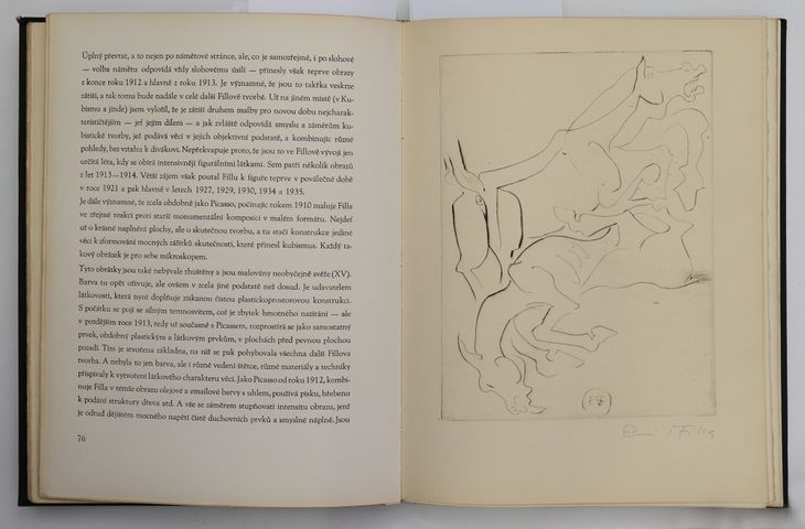 Zápas koní (cena za bibliografii č. 54 František Venera: Dílo Emila Filly, Brno, 1936, 8 originálních grafických listů, list je samostatně neprodejný) - 1